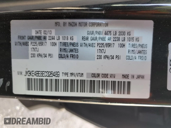 2014 Mazda CX-5 Sport with VIN JM3KE4BE8E0326489, listed as a Copart auction lot 50026795 with 281,097 mi miles and Salvage Title. Bid and sale history available at carsss.com. Image 13.