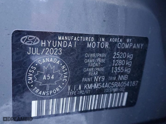 2024 Hyundai IONIQ 6 Limited with VIN KMHM54AC5RA054187, listed as a Copart auction lot 84738604 with 17,457 mi miles and Salvage Title. Bid and sale history available at carsss.com. Image 13.