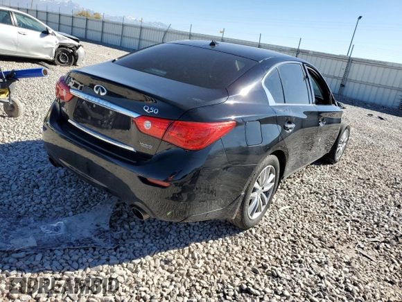 2017 Infiniti Q50 2.0t Premium with VIN JN1CV7AR0HM682499, listed as a Copart auction lot 72055093 with 95,130 mi miles and Salvage Title. Bid and sale history available at carsss.com. Image 3.