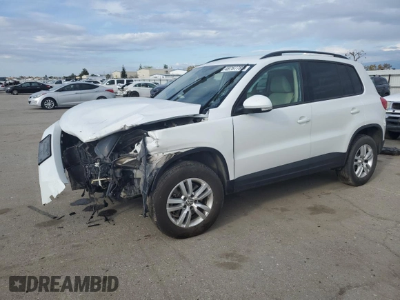 2017 Volkswagen Tiguan S with VIN WVGAV7AX9HK017871, listed as a Copart auction lot 48767785 with 49,608 mi miles and Salvage Title. Bid and sale history available at DreamBid. Image 1.