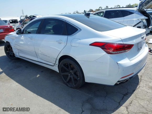 2015 Hyundai Genesis 5.0L with VIN KMHGN4JF1FU035492, listed as a IAAI auction lot 41849568 with 104,776 mi miles. Bid and sale history available at carsss.com. Image 3.