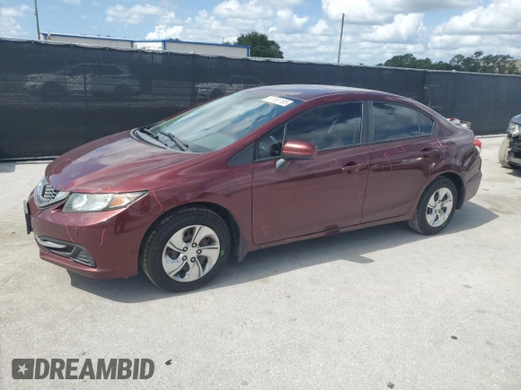 2014 Honda Civic LX z VIN 19XFB2F54EE041104, wystawiony jako Copart lot #61161155 z przebiegiem 180 574 mil mil oraz Szkoda całkowita • Salvage title. Historia ofert i sprzedaży dostępna na DreamBid. Obrazek 1.