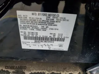 2021 Ford EcoSport Titanium z VIN MAJ6S3KL5MC424412, wystawiony jako Copart lot #88652315 z przebiegiem 84 326 mil mil oraz Szkody całkowita. Historia ofert i sprzedaży dostępna na DreamBid. Obrazek 14.