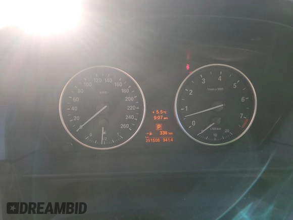 2007 BMW 5 Series 530xi with VIN WBANF73567CU24969, listed as a Copart auction lot 77859734 with 251,508 mi miles and Salvage Title. Bid and sale history available at carsss.com. Image 9.