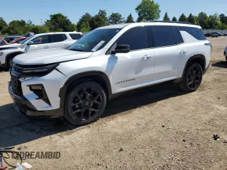 2024 Chevrolet Traverse AWD RS with VIN 1GNEVLKS5RJ196152, listed as a Copart auction lot 58119935 with 13,975 mi miles and Salvage title. Bid and sale history available at DreamBid. Image 1.