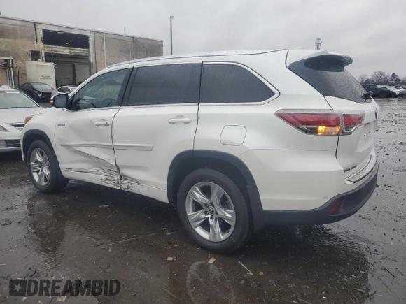 2016 Toyota Highlander Hybrid Limited with VIN 5TDDCRFH5GS018687, listed as a Copart auction lot 43478525 with 123,088 mi miles and Salvage Title. Bid and sale history available at carsss.com. Image 2.