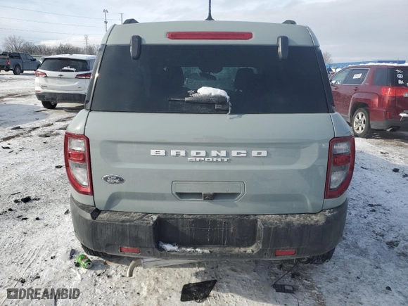 2024 Ford Bronco Sport Big Bend with VIN 3FMCR9B66RRE04602, listed as a Copart auction lot 45856685 with 0 mi miles and Salvage Title. Bid and sale history available at carsss.com. Image 6.