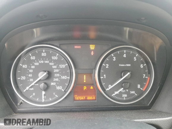 2008 BMW 3 Series 328i with VIN WBAWB33518P133931, listed as a Copart auction lot 51657885 with 187,247 mi miles and Salvage title. Bid and sale history available at DreamBid. Image 9.