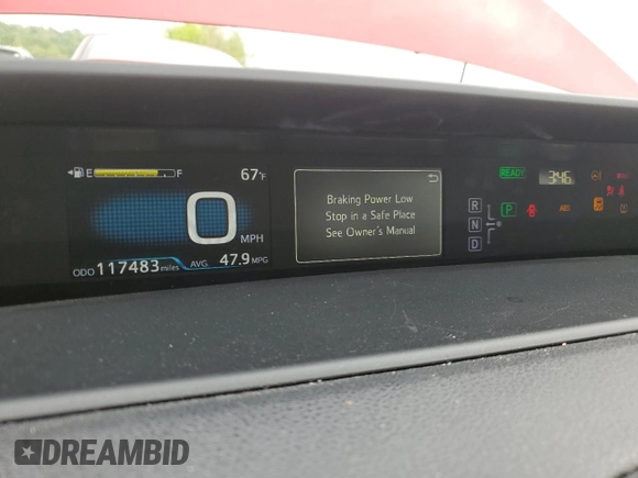 2017 Toyota Prius Two z VIN JTDKARFU5H3528034, wystawiony jako Copart lot #55118955 z przebiegiem 117 483 mil mil oraz Szkoda całkowita • Salvage title. Historia ofert i sprzedaży dostępna na DreamBid. Obrazek 9.