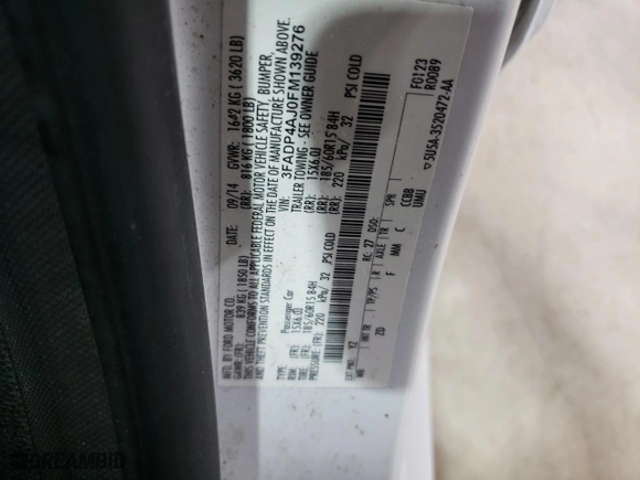 2015 Ford Fiesta S with VIN 3FADP4AJ0FM139276, listed as a Copart auction lot 47155385 with 138,260 mi miles and Salvage Title. Bid and sale history available at carsss.com. Image 12.