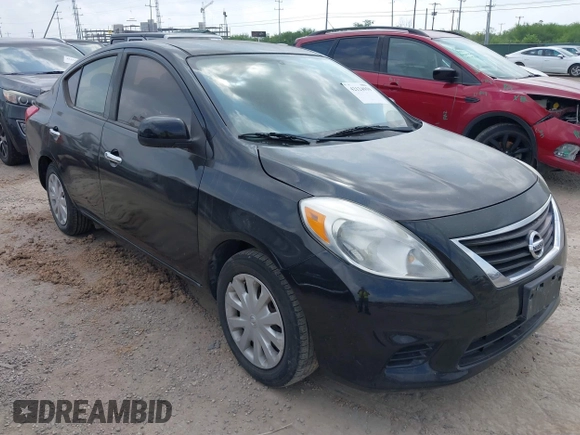 2014 Nissan Versa SV with VIN 3N1CN7AP1EL822984, listed as a IAAI auction lot 42124959 with 126,900 mi miles. Bid and sale history available at carsss.com. Image 1.