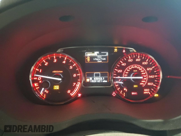 2016 Subaru WRX Premium with VIN JF1VA1E60G9829863, listed as a Copart auction lot 54693995 with 163,121 mi miles and Salvage title. Bid and sale history available at DreamBid. Image 9.