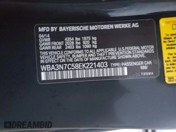 2014 BMW 4 Series 428i with VIN WBA3N7C58EK221403, listed as a Copart auction lot 86171464 with 86,896 mi miles and Clean title. Bid and sale history available at DreamBid. Image 12.