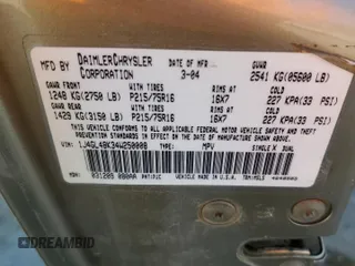 2004 Jeep Liberty Sport with VIN 1J4GL48K34W250008, listed as a Copart auction lot 53067095 with 161,266 mi miles and Salvage Title. Bid and sale history available at DreamBid. Image 14.