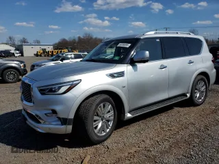 2018 Infiniti QX80 with VIN JN8AZ2NE2J9190752, listed as a Copart auction lot 50258595 with 299,219 mi miles and Clean Title. Bid and sale history available at carsss.com. Image 1.