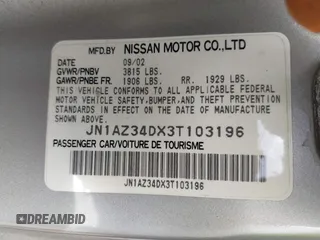 2003 Nissan 350Z Touring with VIN JN1AZ34DX3T103196, listed as a IAAI auction lot 42473944 with 76,290 mi miles and . Bid and sale history available at DreamBid. Image 9.