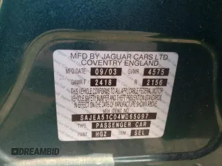 2004 Jaguar X-Type z VIN SAJEA51C04WD65097, wystawiony jako Copart lot #53825295 z przebiegiem 58 270 mil mil oraz Szkoda całkowita • Salvage title. Historia ofert i sprzedaży dostępna na DreamBid. Obrazek 12.