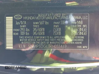 2024 Hyundai Santa Fe XRT z VIN 5NMP3DGL3RH055469, wystawiony jako IAAI lot #42246424 z przebiegiem 15 152 mil mil oraz . Historia ofert i sprzedaży dostępna na DreamBid. Obrazek 9.