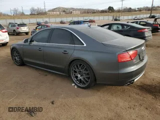 2014 Audi S8 with VIN WAUD2AFD0EN004276, listed as a Copart auction lot 84503204 with 58,919 mi miles and Salvage Title. Bid and sale history available at carsss.com. Image 2.