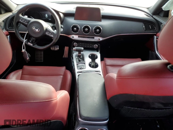 2020 Kia Stinger GT1 with VIN KNAE45LC1L6077634, listed as a Copart auction lot 76569584 with 22,359 mi miles and Salvage Title. Bid and sale history available at DreamBid. Image 8.