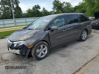 2019 Honda Odyssey EX-L z VIN 5FNRL6H72KB014215, wystawiony jako Copart lot #63448325 z przebiegiem 122 155 mil mil oraz Szkoda całkowita • Salvage title. Historia ofert i sprzedaży dostępna na DreamBid. Obrazek 1.