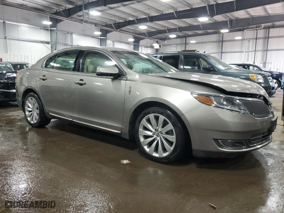 2015 Lincoln MKS with VIN 1LNHL9DK9FG604667, listed as a Copart auction lot 48424435 with 72595 miles and Salvage Title. Bid and sale history available at carsss.com. Image 4.