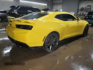 2018 Chevrolet Camaro ZL1 with VIN 1G1FK1R64J0109606, listed as a Copart auction lot 46331765 with 29,209 mi miles and Salvage Title. Bid and sale history available at DreamBid. Image 3.