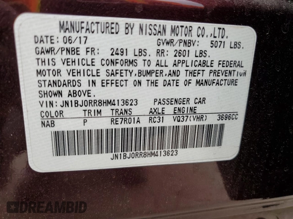 2017 Infiniti QX50 z VIN JN1BJ0RR8HM413623, wystawiony jako Copart lot #47838475 z przebiegiem 50 599 mil mil oraz Szkoda całkowita • Salvage title. Historia ofert i sprzedaży dostępna na DreamBid. Obrazek 13.