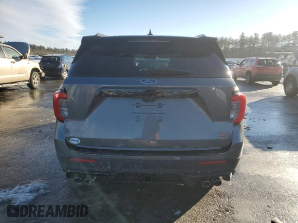 2023 Ford Explorer ST with VIN 1FM5K8GC7PGC12499, listed as a Copart auction lot 43004895 with 9,485 mi miles and Salvage Title. Bid and sale history available at carsss.com. Image 6.