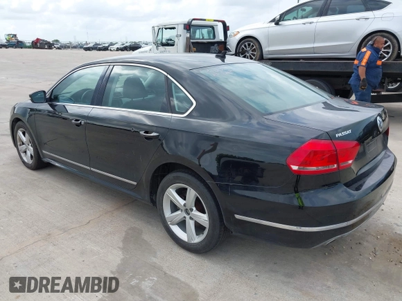 2013 Volkswagen Passat TDI SE with VIN 1VWBN7A30DC043444, listed as a IAAI auction lot 42150639 with 103,628 mi miles. Bid and sale history available at carsss.com. Image 3.