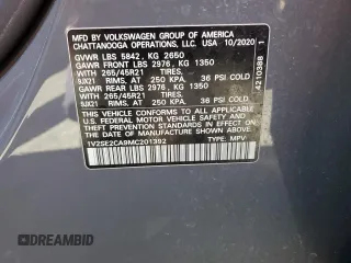 2021 Volkswagen Atlas SEL z VIN 1V2SE2CA9MC201392, wystawiony jako Copart lot #66317304 z przebiegiem Nie podano mil oraz Szkoda całkowita • Salvage title. Historia ofert i sprzedaży dostępna na DreamBid. Obrazek 14.