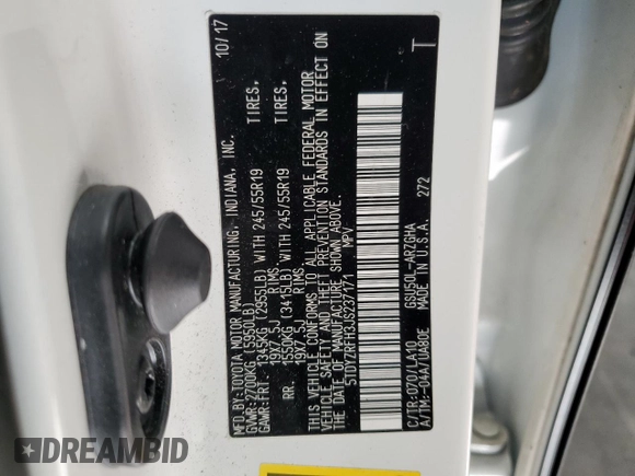 2018 Toyota Highlander Limited with VIN 5TDYZRFH3JS237171, listed as a Copart auction lot 50237545 with 107,256 mi miles and Salvage title. Bid and sale history available at DreamBid. Image 13.