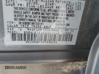 2021 Nissan Sentra S with VIN 3N1AB8BV1MY230151, listed as a Copart auction lot 64631504 with 50,436 mi miles and Salvage Title. Bid and sale history available at DreamBid. Image 12.