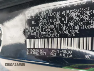 2006 Toyota Tundra Limited with VIN 5TBDT48196S532231, listed as a IAAI auction lot 41860757 with 342,482 mi miles and . Bid and sale history available at DreamBid. Image 9.