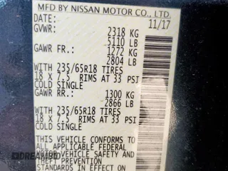 2018 Nissan Murano SL z VIN 5N1AZ2MG4JN109087, wystawiony jako Copart lot #57267565 z przebiegiem 86 388 mil mil oraz Szkoda całkowita • Salvage title. Historia ofert i sprzedaży dostępna na DreamBid. Obrazek 14.