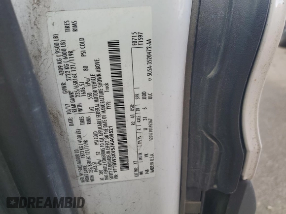 2018 Ford Transit z VIN 1FTBW3XV5JKA09521, wystawiony jako Copart lot #51600575 z przebiegiem 283 267 mil mil oraz Czysty tytuł • Clean title. Historia ofert i sprzedaży dostępna na DreamBid. Obrazek 13.
