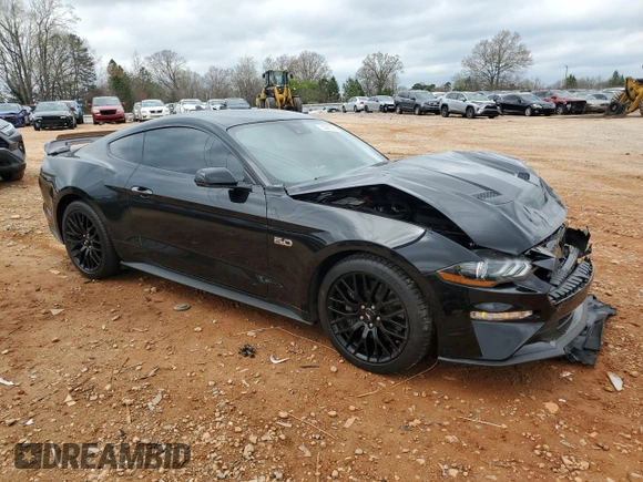 2022 Ford Mustang GT with VIN 1FA6P8CF4N5134479, listed as a Copart auction lot 50266095 with 35,678 mi miles and Salvage Title. Bid and sale history available at carsss.com. Image 4.