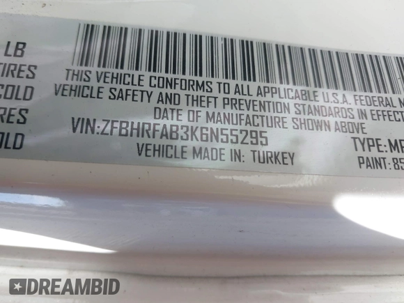 2019 Ram ProMaster City Cargo Tradesman z VIN ZFBHRFAB3K6N55295, wystawiony jako IAAI lot #42144176 z przebiegiem 69 262 mil mil oraz . Historia ofert i sprzedaży dostępna na DreamBid. Obrazek 9.