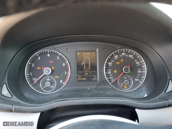 2012 Volkswagen Passat SE with VIN 1VWBP7A37CC075784, listed as a Copart auction lot 48779595 with 265,881 mi miles and Salvage Title. Bid and sale history available at carsss.com. Image 9.