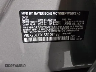 2025 BMW X1 xDrive28i with VIN WBX73EF01S5108498, listed as a Copart auction lot 52829325 with 9,430 mi miles and Clean Title. Bid and sale history available at carsss.com. Image 13.