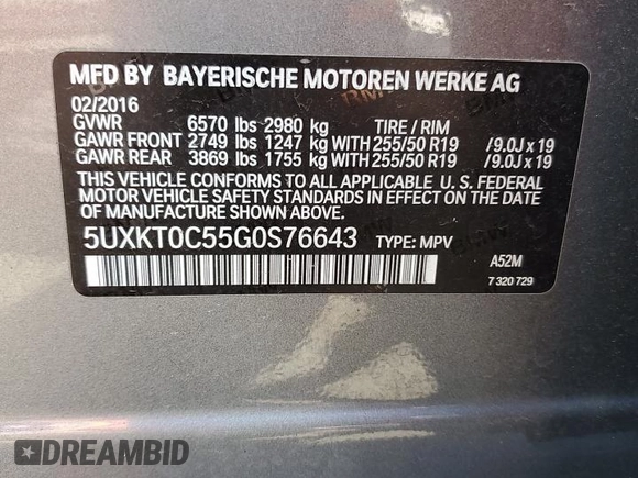 2016 BMW X5 xDrive40e z VIN 5UXKT0C55G0S76643, wystawiony jako Copart lot #53684715 z przebiegiem 101 063 mil mil oraz Czysty tytuł • Clean title. Historia ofert i sprzedaży dostępna na DreamBid. Obrazek 13.