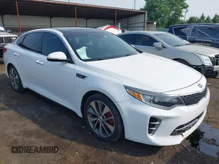 2016 Kia Optima SX Turbo with VIN 5XXGW4L28GG077953, listed as a IAAI auction lot 42498707 with 100,000 mi miles and . Bid and sale history available at DreamBid. Image 1.