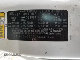 2010 Kia Sedona LX with VIN KNDMG4C32A6346124, listed as a Copart auction lot 79019814 with 160,321 mi miles and Salvage Title. Bid and sale history available at carsss.com. Image 14.