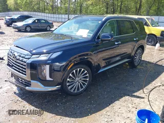 2023 Hyundai Palisade Calligraphy with VIN KM8R74GE6PU571342, listed as a IAAI auction lot 41987377 with 13,797 mi miles and . Bid and sale history available at DreamBid. Image 2.