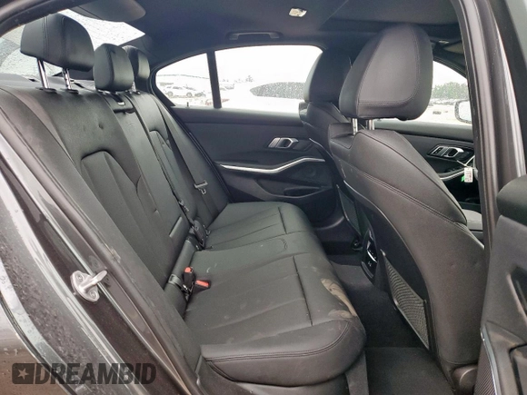 2021 BMW 3 Series 330i with VIN 3MW5R1J08M8B48101, listed as a Copart auction lot 57802525 with 47,604 mi miles and Salvage title. Bid and sale history available at DreamBid. Image 10.