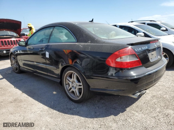 2008 Mercedes-Benz CLK-Class 5.5L with VIN WDBTJ72H88F235405, listed as a Copart auction lot 76230174 with 0 mi miles and Salvage Title. Bid and sale history available at carsss.com. Image 2.