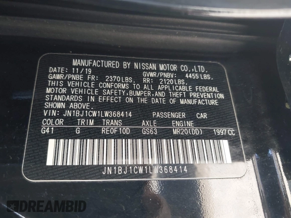 2020 Nissan Rogue S z VIN JN1BJ1CW1LW368414, wystawiony jako IAAI lot #41954754 z przebiegiem 65 367 mil mil oraz . Historia ofert i sprzedaży dostępna na DreamBid. Obrazek 9.