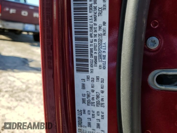 2013 Ram 1500 Tradesman with VIN 1C6RR7KP5DS532135, listed as a Copart auction lot 46298755 with Not Provided miles and Salvage Title. Bid and sale history available at carsss.com. Image 12.