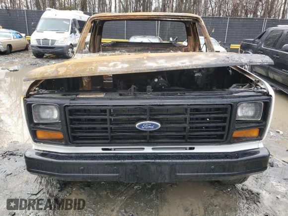1985 Ford F-150 with VIN 1FTDF15Y4FNA66826, listed as a Copart auction lot 43598765 with 0 mi miles and Salvage Title. Bid and sale history available at carsss.com. Image 5.