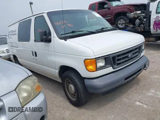 2006 Ford Econoline Cargo with VIN 1FTRE14WX6HB10268, listed as a IAAI auction lot 42502096 with 128,791 mi miles and . Bid and sale history available at DreamBid. Image 1.